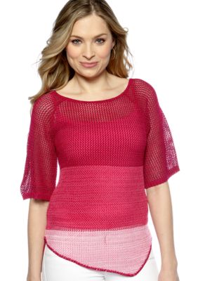 New Directions Ombre Mesh Sweater