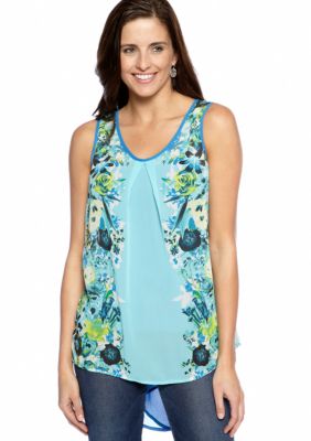 New Directions Woven Fishtail Hem Top