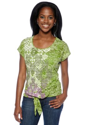 New Directions Weekend Tie Front Screen Tee