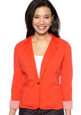 Kim Rogers Petite One Button Casual Blazer with Rolled Sleeves