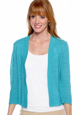 Kim Rogers&reg; Three Quarter Sleeve Open Cardigan