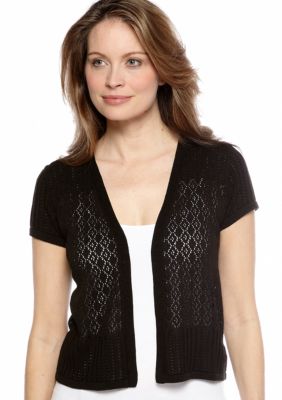 Kim Rogers Mix Stitch Short Sleeve Shrug