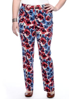 New Directions Weekend Plus Size Printed Floral Jean