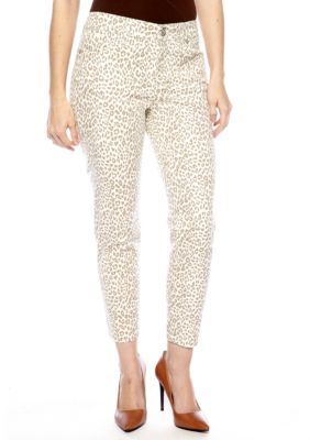 Kim Rogers Petite Slim Leg Ankle Jean - Cheetah Print
