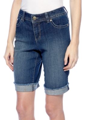 New Directions Weekend Petite Jean Cuffed Bermuda Short