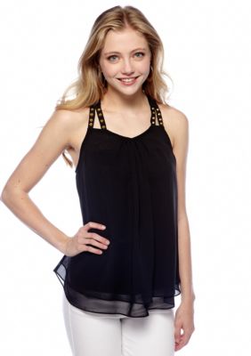 Pink Rose Stud Strap Tank