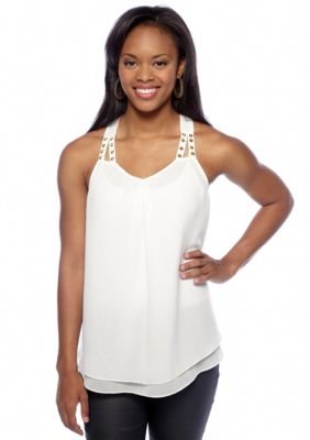 Pink Rose Stud Strap Tank