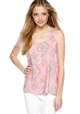Pink Rose Printed Challis Tank