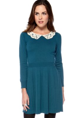 Jaloux Peter Pan Collar Sweater Dress