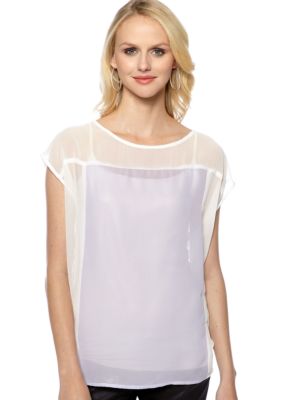 Bobeau Colorblock Woven Top