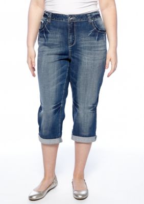 ZCO Jeans Plus Size Winged Cross Cropped Jeans