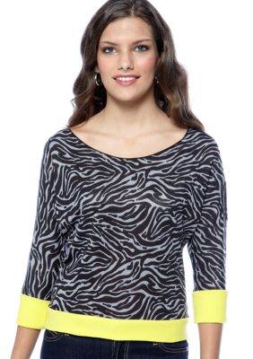 Red Camel Red Camel Three-Quarter Sleeve Top with Lace Inset