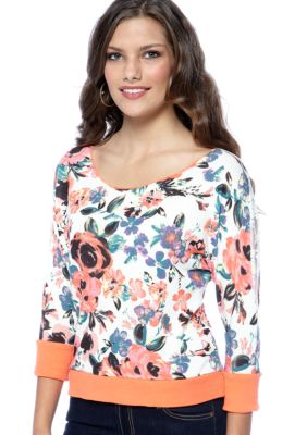 Red Camel&reg; Red Camel® Three-Quarter Sleeve Top with Lace Inset