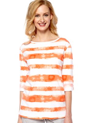 Calvin Klein Performance Waterstained Stripe Boatneck Tee