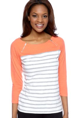 Calvin Klein Performance Double Zipper Stripe Tee