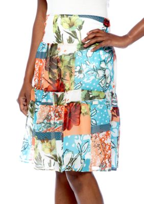 Skye's the Limit Mediterraneo Printed Tiered Skirt