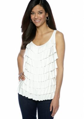 Skye's the Limit Mediterraneo Tiered Ruffle Tank
