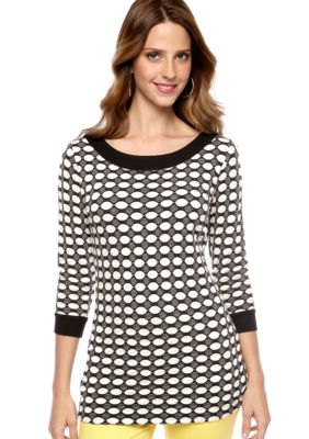 Skye's the Limit Modern Retro Banded Neck Tunic