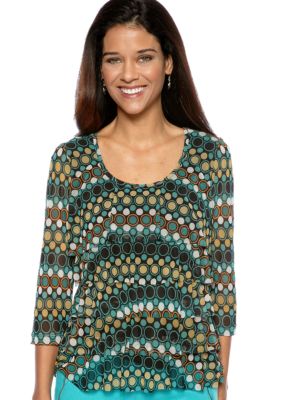 Skye's the Limit Elegant Explorer Three Quarter Sleeve Lace Ruffle Top