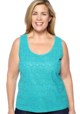 Skye's the Limit Plus Size Elegant Explorer Lace Front Tank