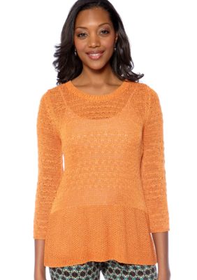 Skye's the Limit Petite Elegant Explorer Fine Gauge Flare Pullover Sweater Top