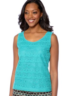 Skye's the Limit Petite Elegant Explorer Lace Front Tank