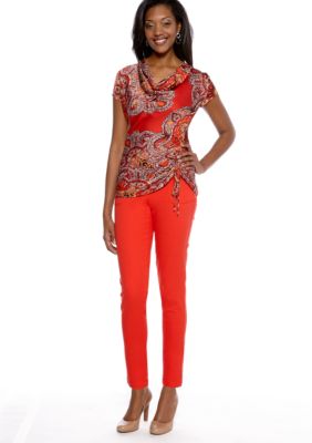 Skye's the Limit Impulsive Drape Neck Cinch Blouse