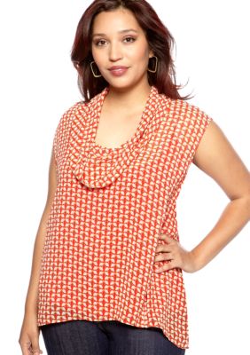 Skye's the Limit Plus Size Impulsive Hi Lo Cowl Neck Blouse