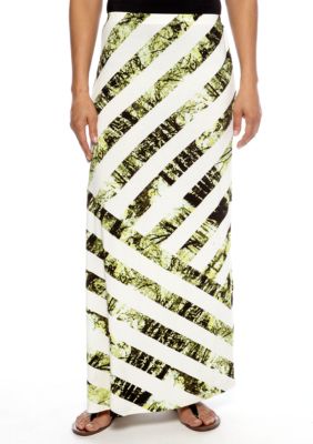 Skye's the Limit Wish You Were Here Asymmetrical Striped Maxi Skirt