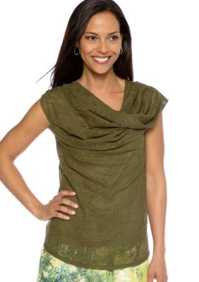 Skye's the Limit Wish You Were Here Twist Cowl Neck Top