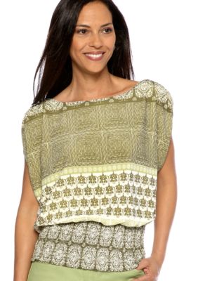 Skye's the Limit Wish You Were Here Smocked Band Top