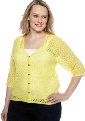 Skye's the Limit Plus Size Wish You Were Here Hi Lo Hem Cardigan