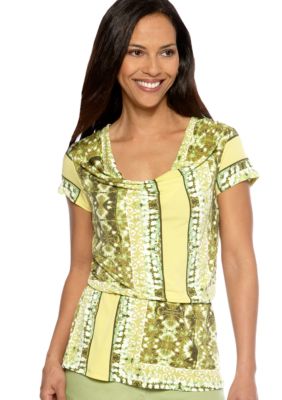 Skye's the Limit Petite Wish You Were Here Printed Blouson Tunic