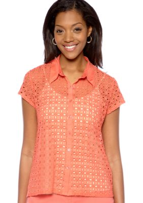 Skye's the Limit Blossom Time Eyelet Lace Top