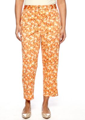 Skye's the Limit Plus Size Blossom Time Printed Ankle Zip Pant