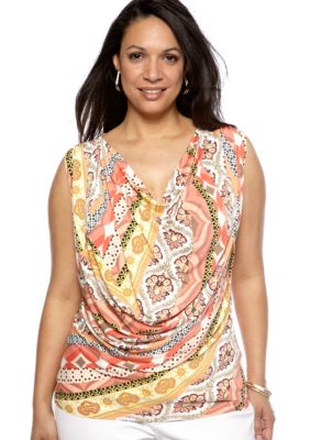 Skye's the Limit Plus Size Blossom Time Drape Neck Top
