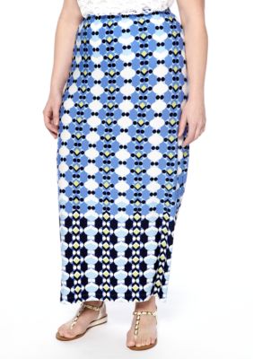 Skye's the Limit Plus Size La Isla Bonita Printed Maxi Skirt