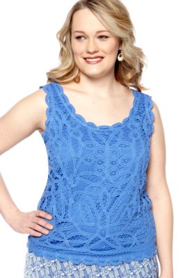 Skye's the Limit Plus Size La Isla Bonita Crochet Lace Tank