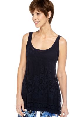 Skye's the Limit Petite La Isla Bonita Lace Tunic with Tank