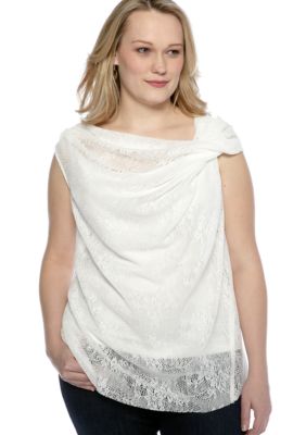 Skye's the Limit Plus Size Wish You Were Here Twist Cowl Neck Top