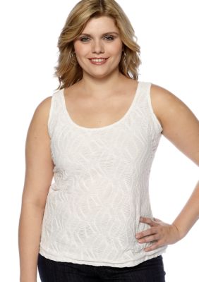 Skye's the Limit Plus Size Essential Textured Novelty Tank