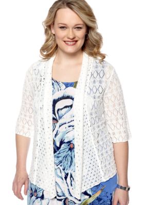 Skye's the Limit Plus Size Essential Pointelle Shrug