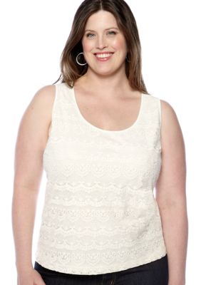 Skye's the Limit Plus Size Essential Lace Front Tank