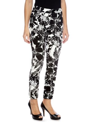 Skye's the Limit Petite Pop Art Printed Ankle Pant with Ankle Zipper