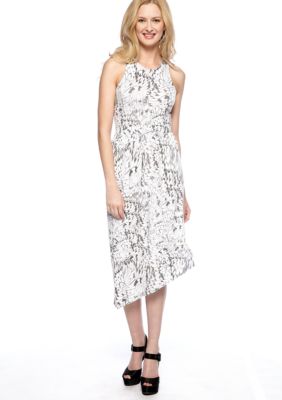 DKNY Jeans Asymmetrical Hem Printed Maxi Dress