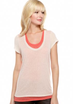 DKNY Jeans Sheer Double Layer Tee