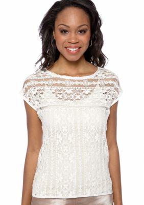 DKNY Jeans Lace Boxy Top