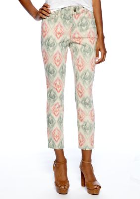 DKNY Jeans Geo Print Crop Pants