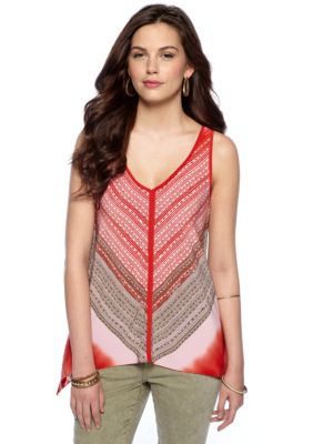 DKNY Jeans Printed Handkerchief Tank Top