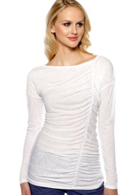 DKNY Jeans Asymmetical Shirred Top